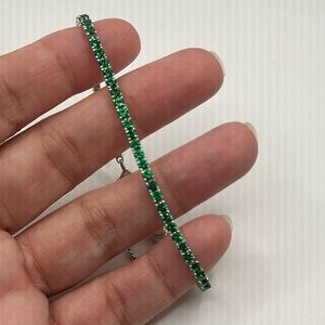 Nadri Green Cubic Zirconia Tennis Bracelet NWT